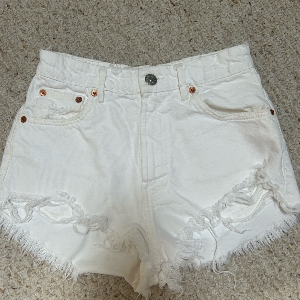 Zara Distressed Denim Shorts